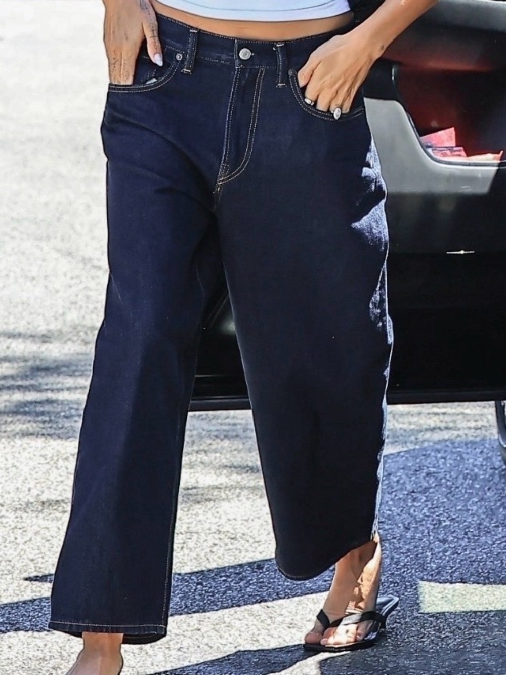 Hailey Bieber Low Rise Gap Jeans